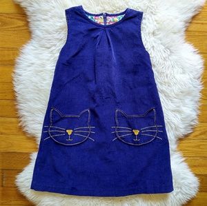 blue cord pinafore dress